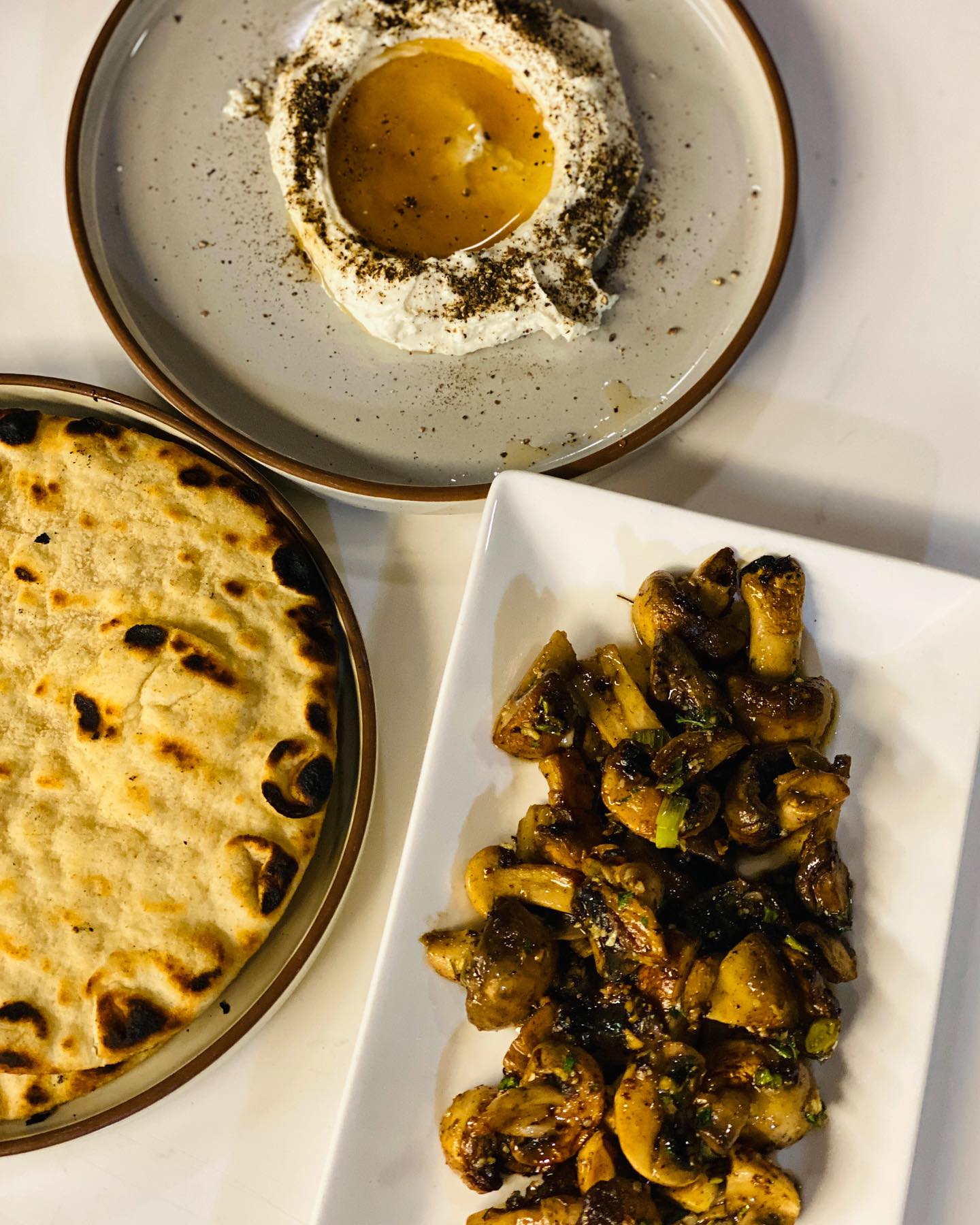 Mushroom, feta and tortilla