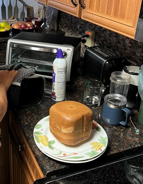 100% whole wheat bread (ps. the whipped cream can is for my coffee)